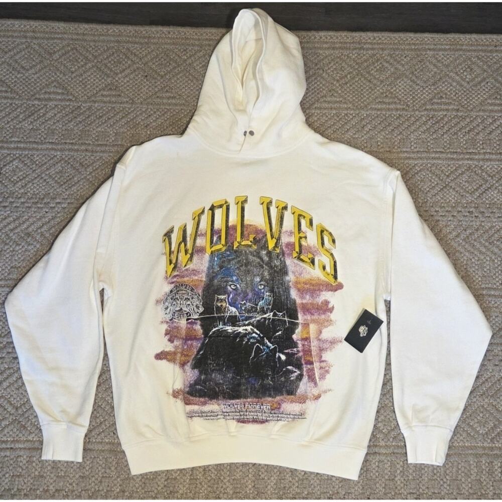Darc Sport Wolves Forever Hoodie Large Cream Limited 261/1000 Graphic